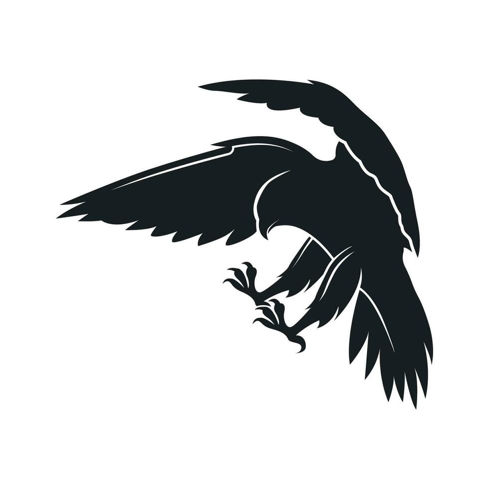 Simple falcon vector logo design, logo suitable for sport team, media company, and secure agency