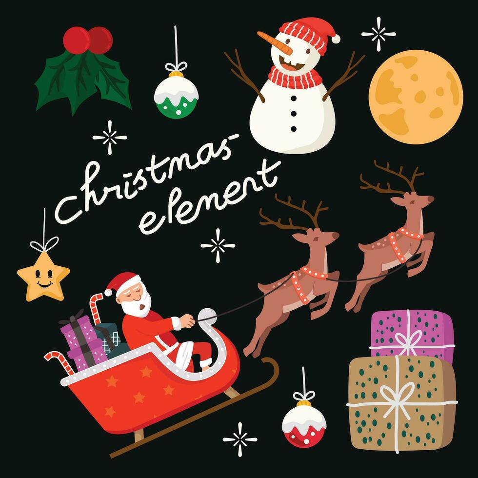 Navidad elemento colecciones mano dibujado vector ilustración