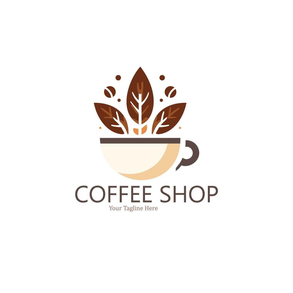 coffee shop, logo template vector