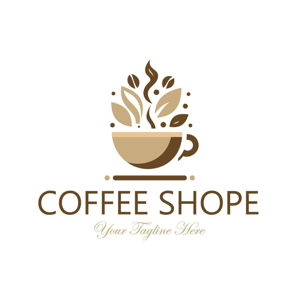 coffee shop, logo template vector