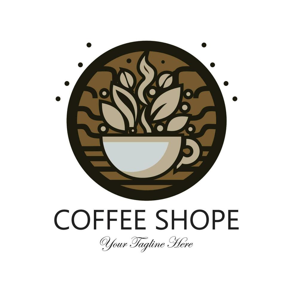 coffee shop, logo template vector
