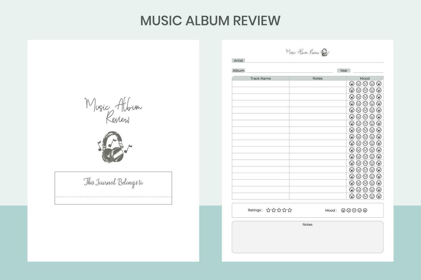 Music Album Review Pro Template vector