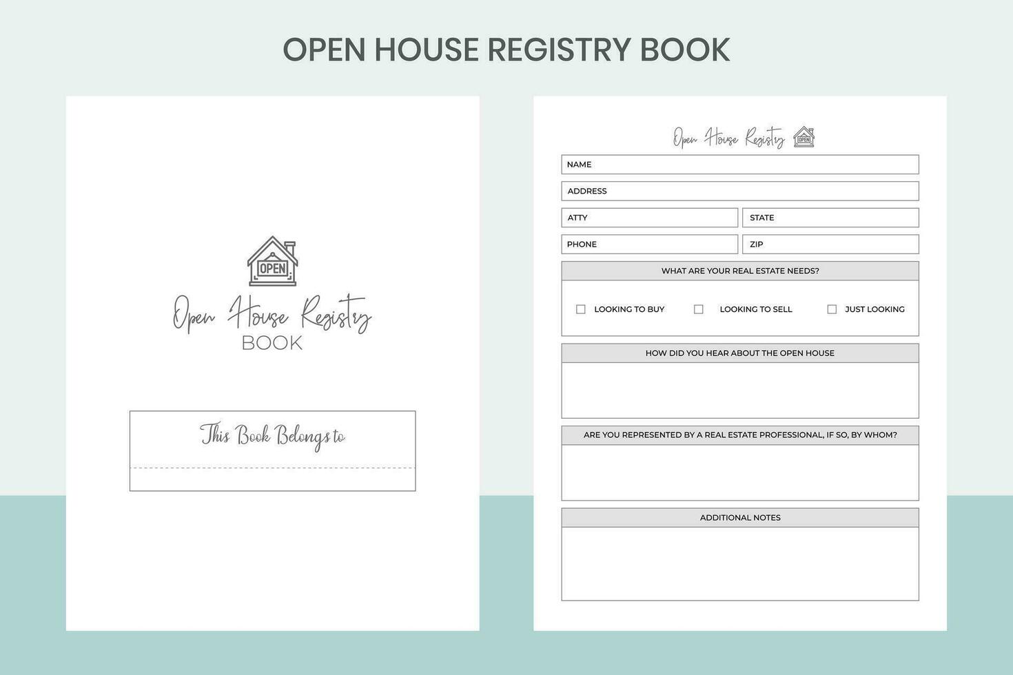 Open House Registry Book Pro Template vector