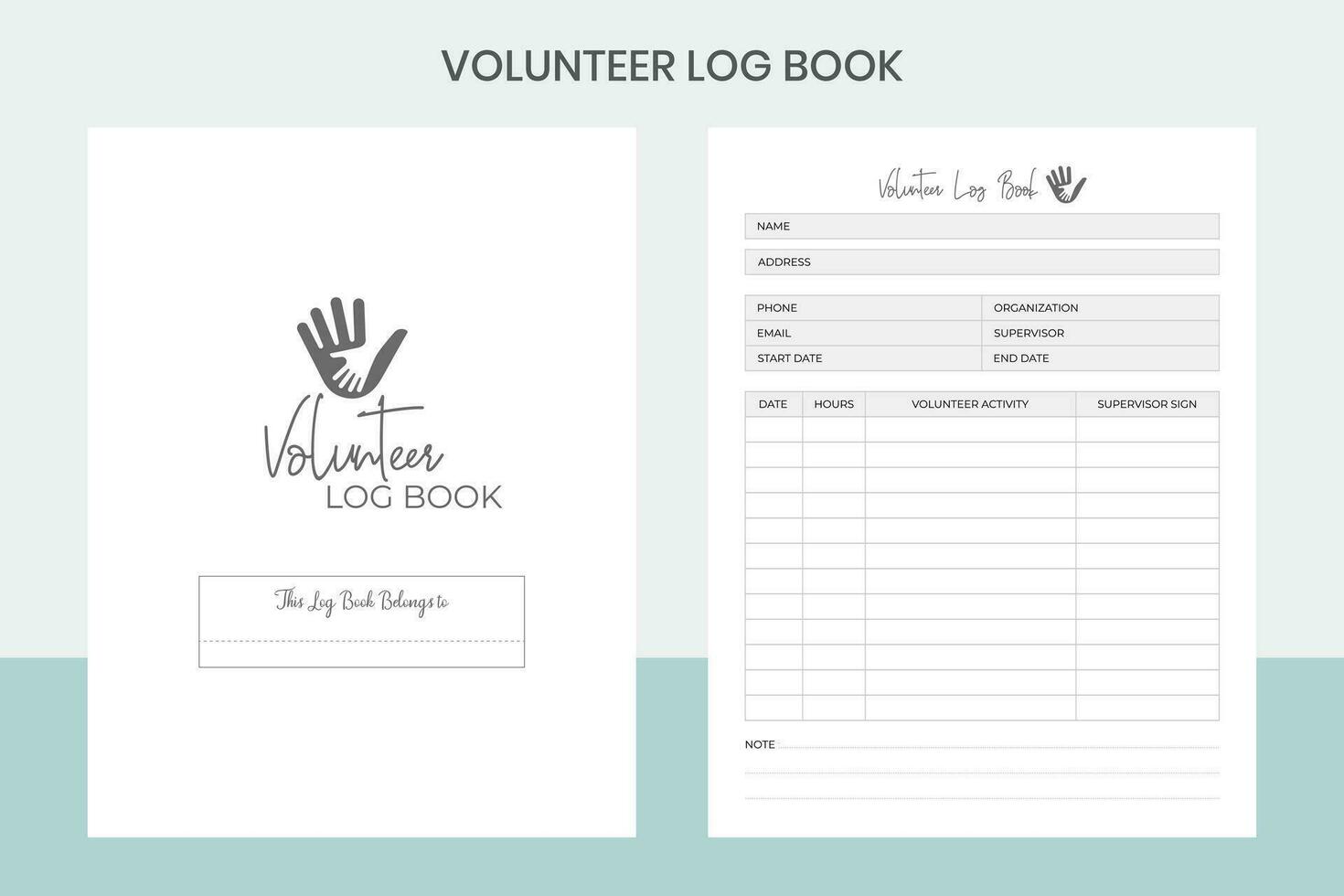 Volunteer Log Book Pro Template vector