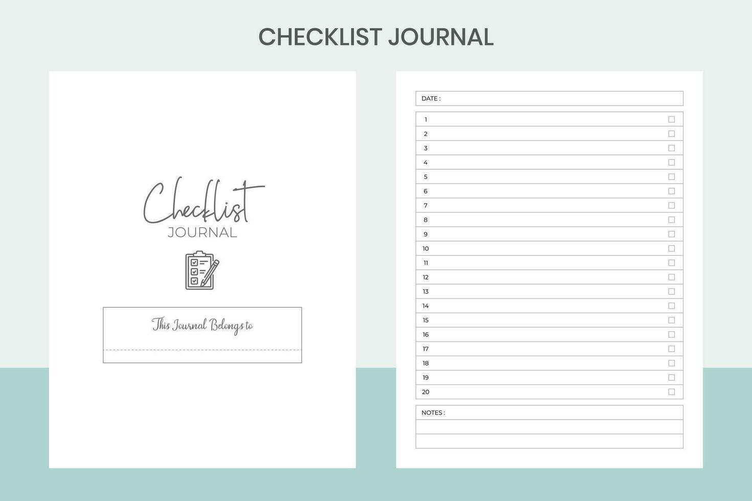 Checklist Journal Pro Template vector