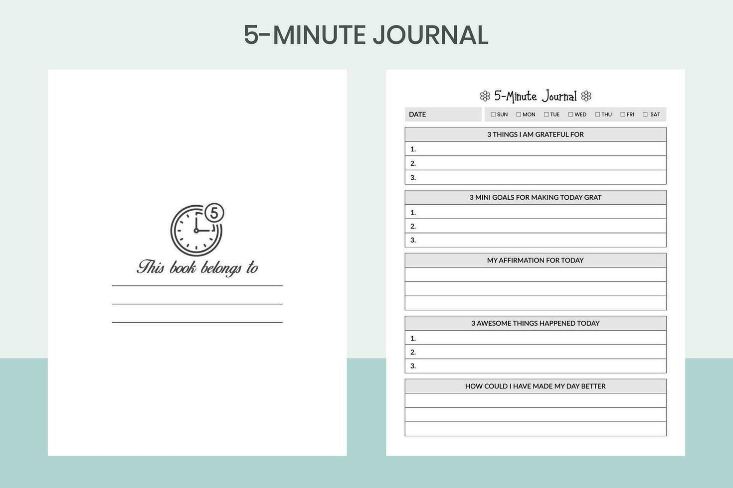 5 Minute Journal Pro Template vector