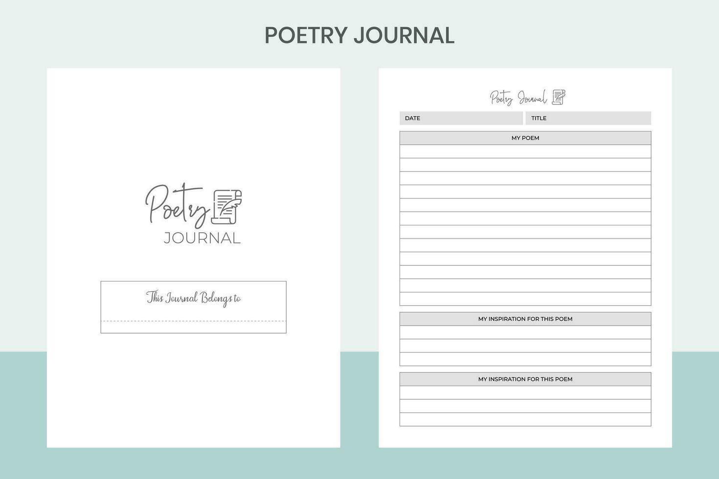 Poetry Journal Pro Template vector