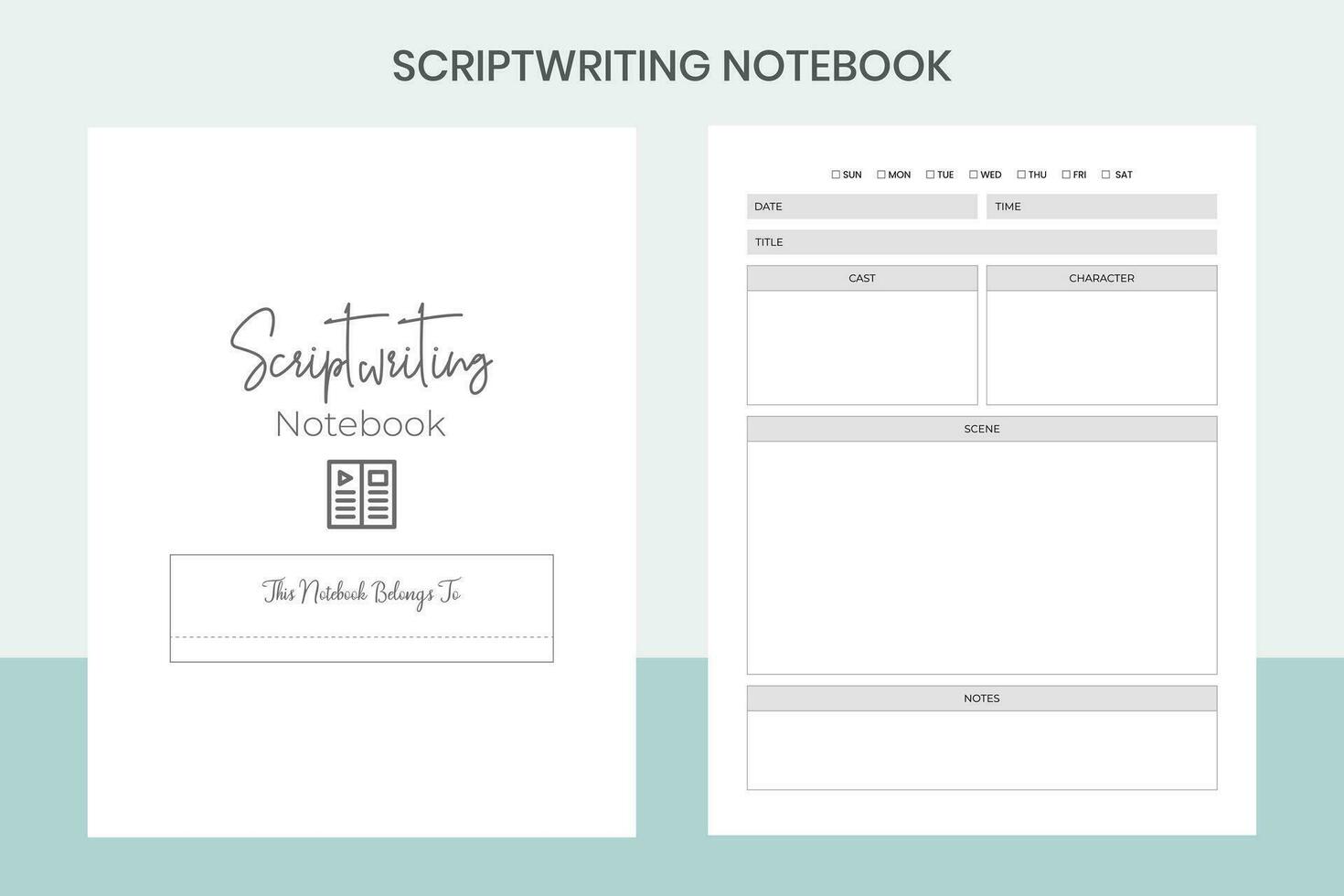 Scriptwriting Notebook Pro Template vector