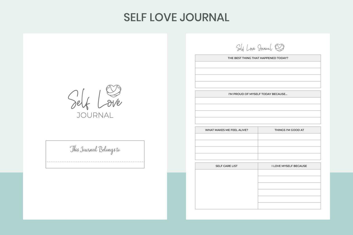 Self Love Journal Pro Template vector