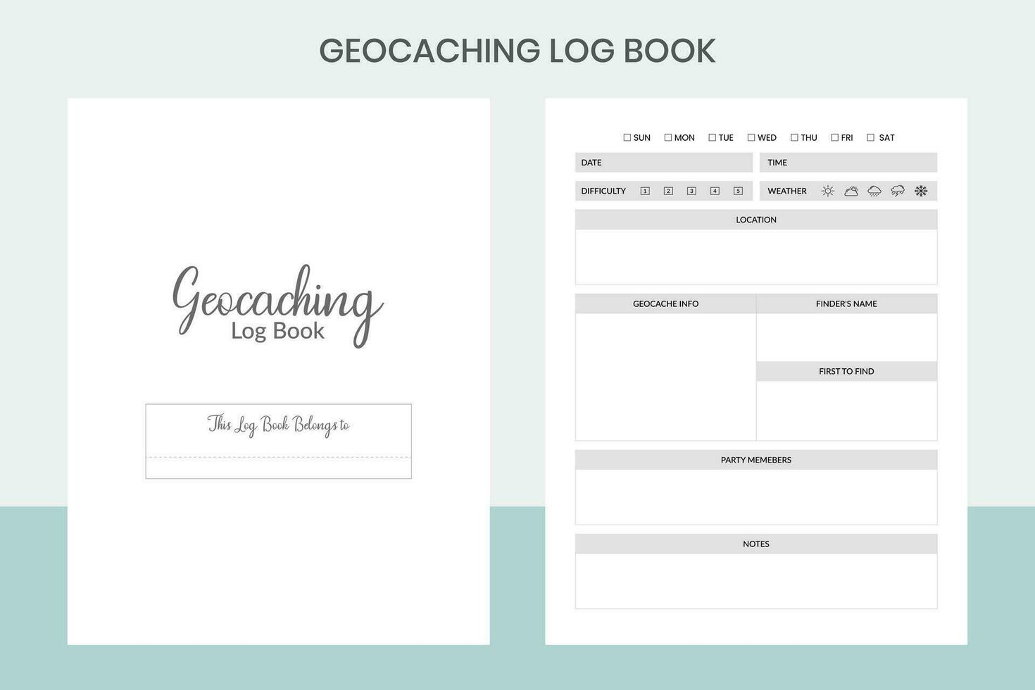 Geocaching Log Book Pro Template vector