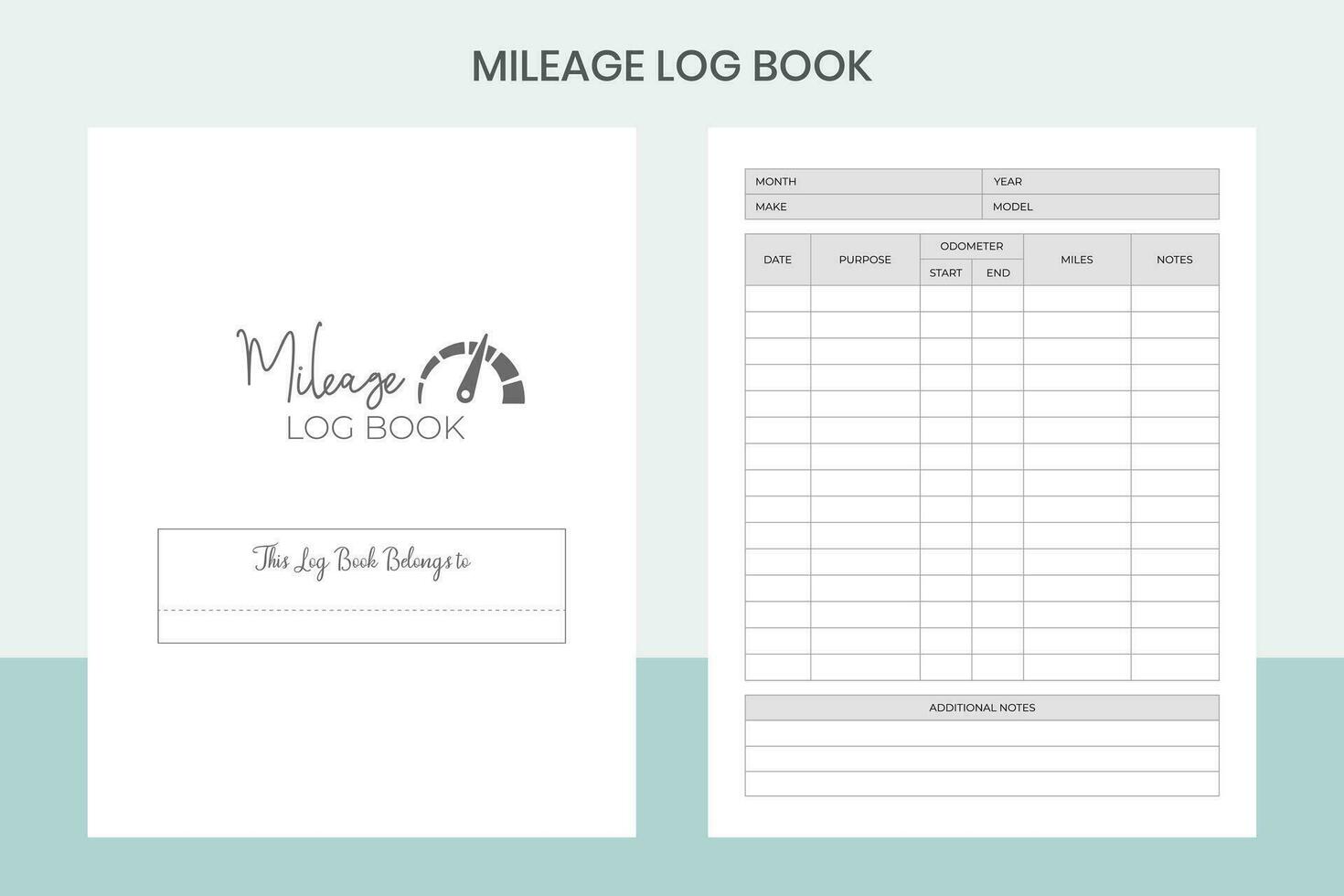 Mileage Log Book Pro Template vector