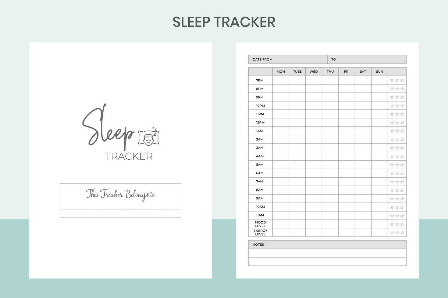 Sleep Tracker Pro Template vector