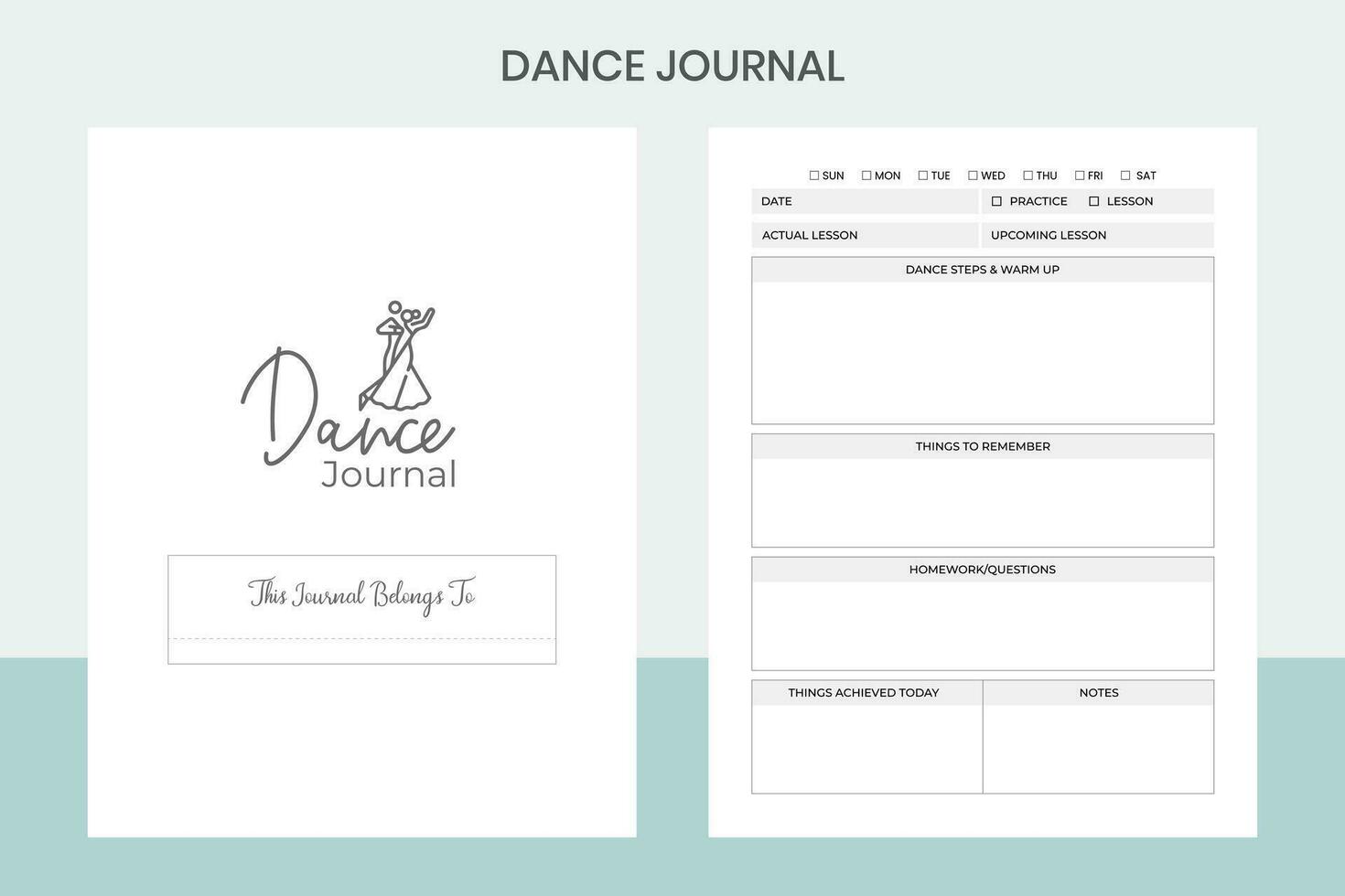 Dance Journal Pro Template vector