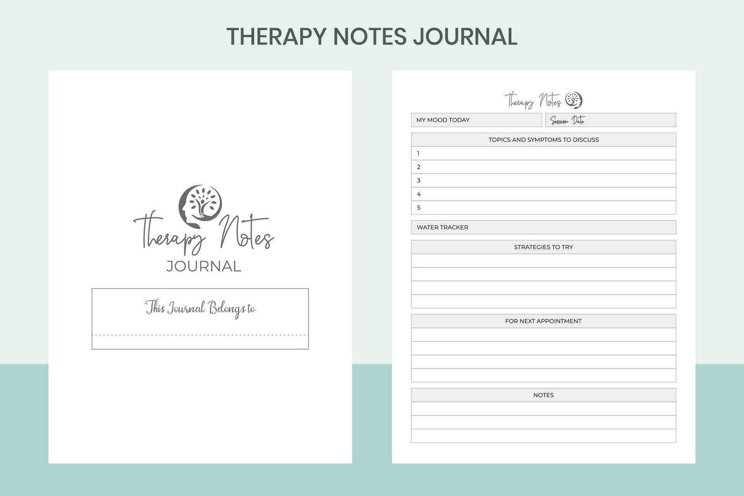 Therapy Notes Journal Pro Template vector