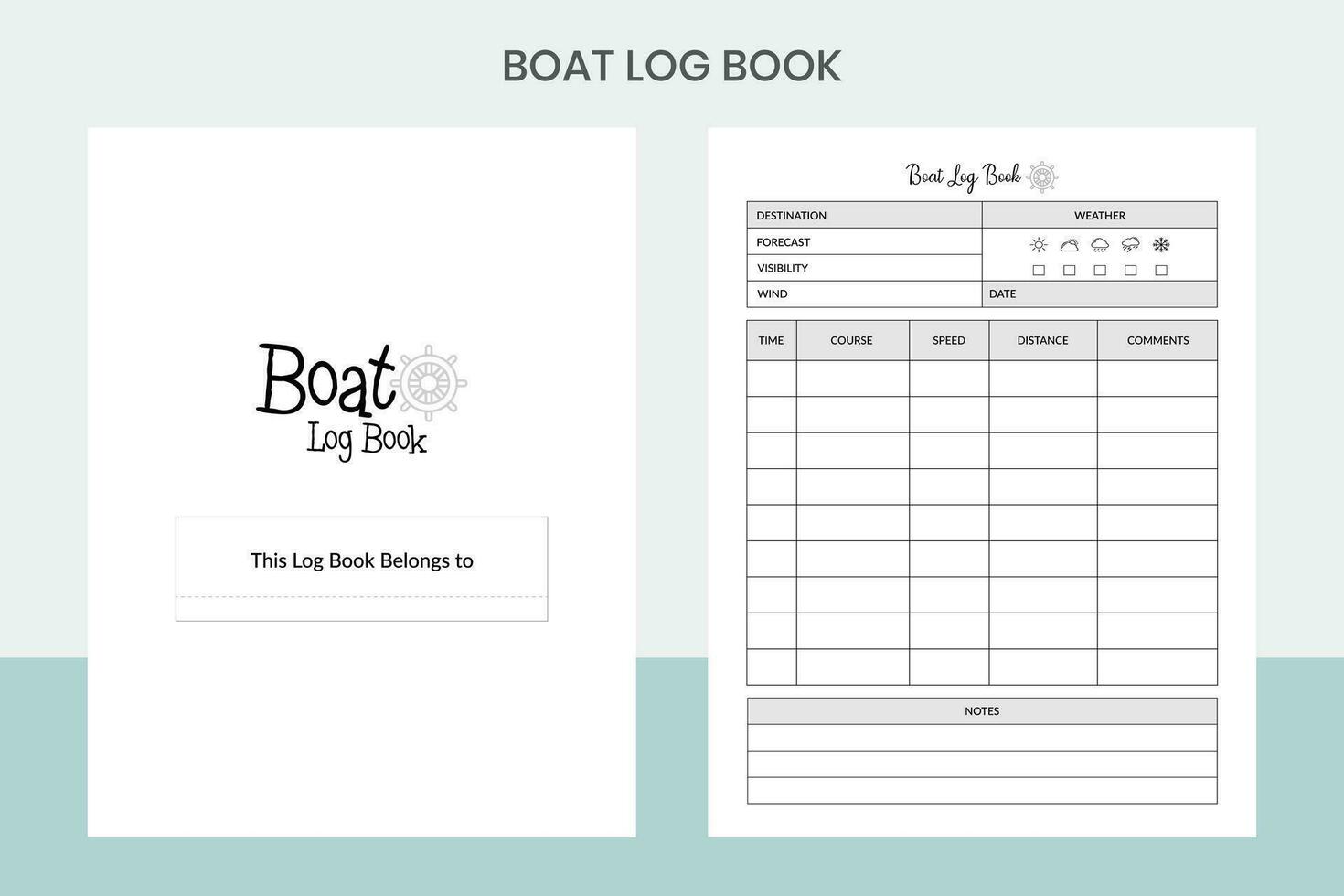 Boat Log Book Pro Template vector