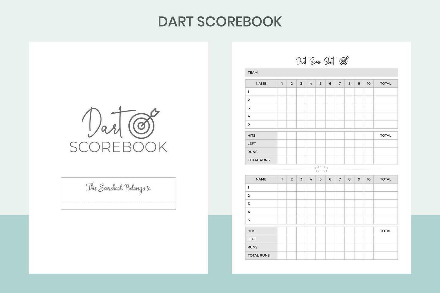 Dart Scorebook Pro Template vector