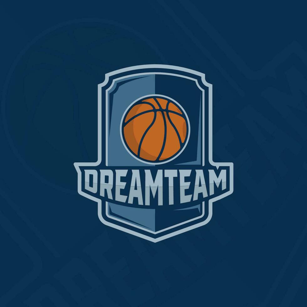 basketball logo emblem vector illustration template icon graphic design. sport sign or symbol for team or club with modern style concept with typography