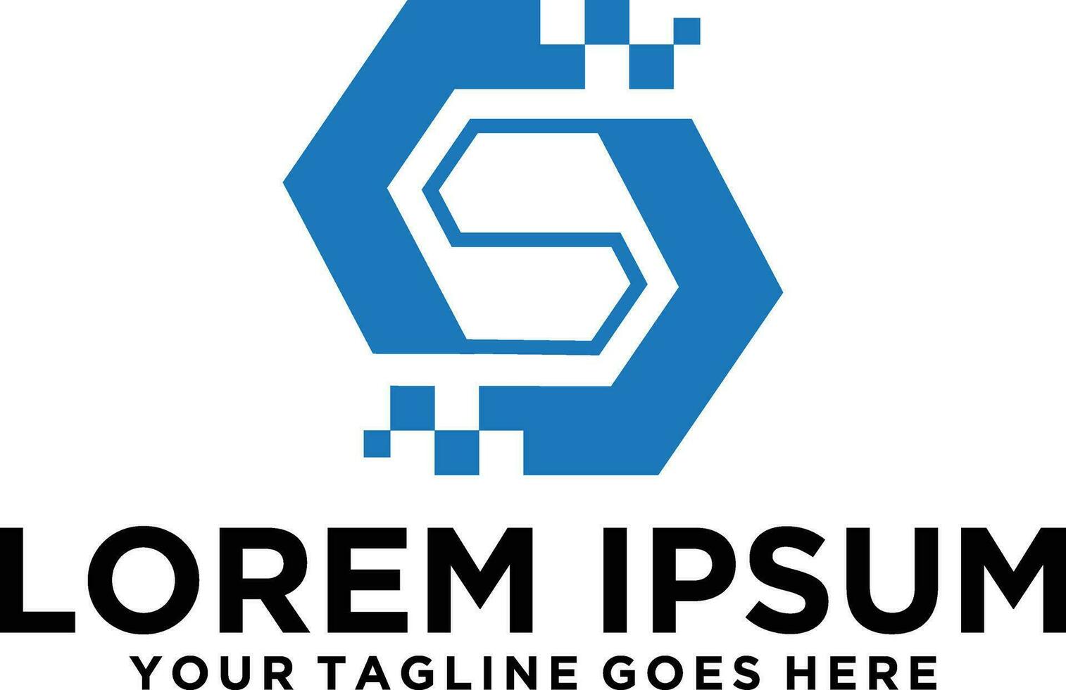 Pixels letter S logo design vector