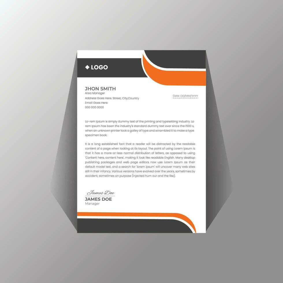 Minimal Company Latter head Design Template. vector