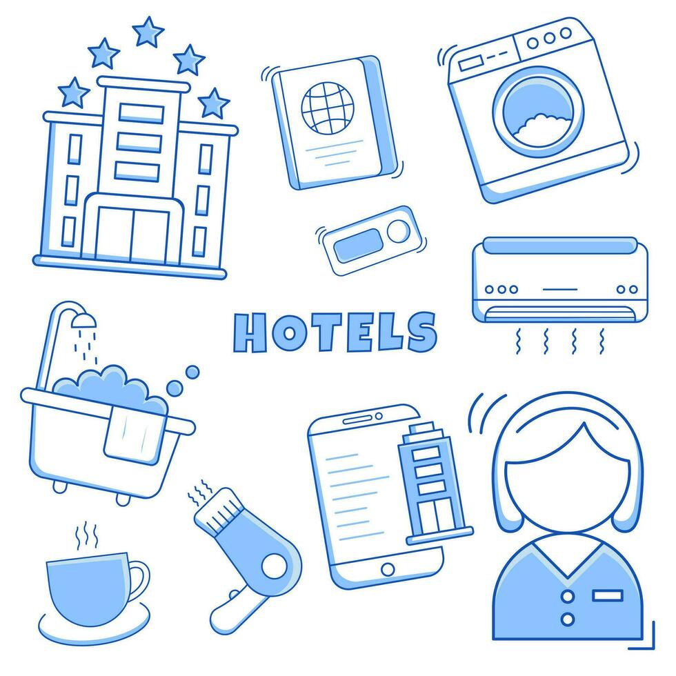 Hotel Service Icon Set Collection vector