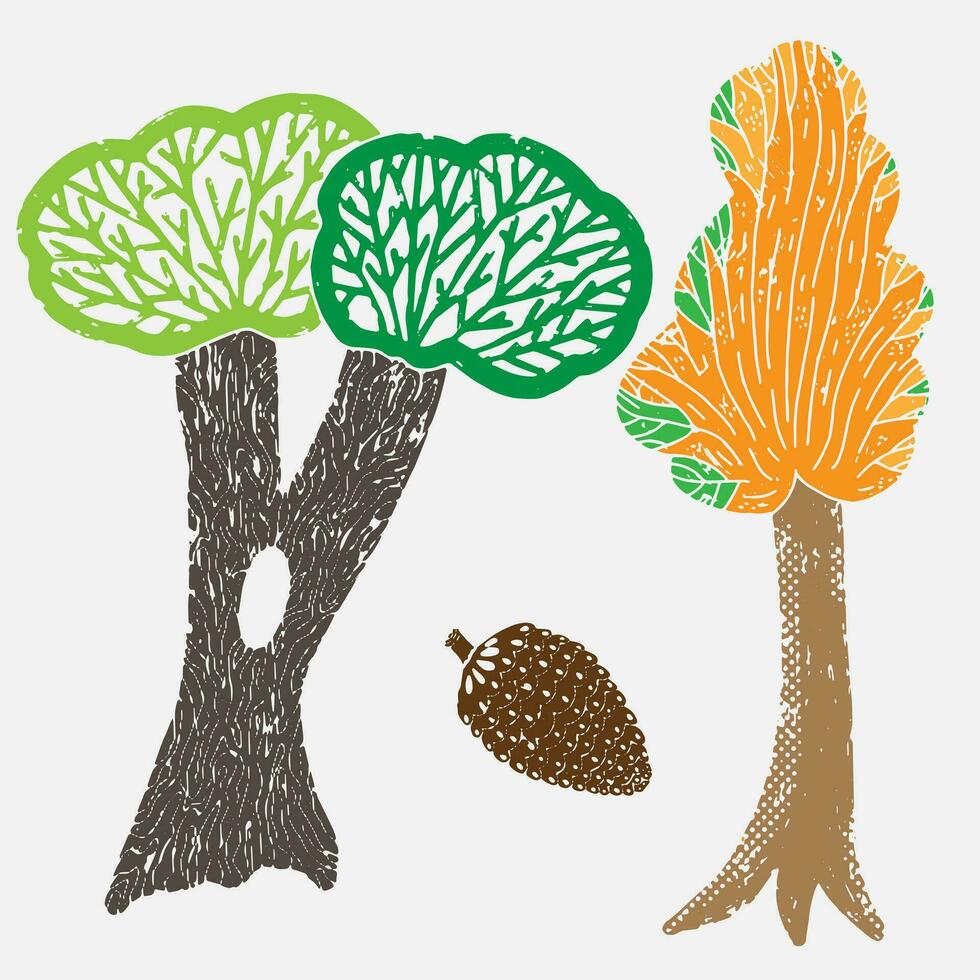 a set of trees and a tree with a cone vector