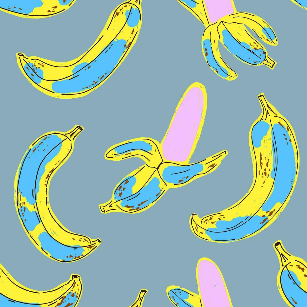 bananas on blue background vector
