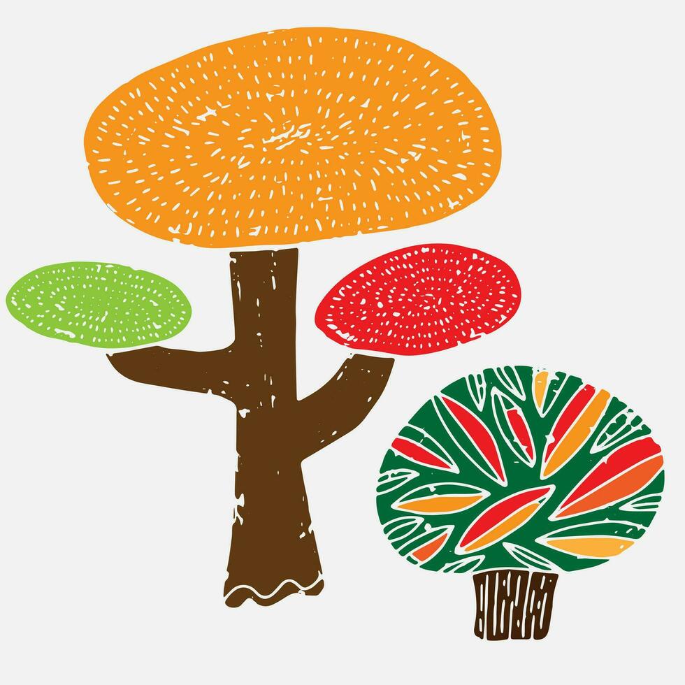 a tree with a leaf and a leaf vector