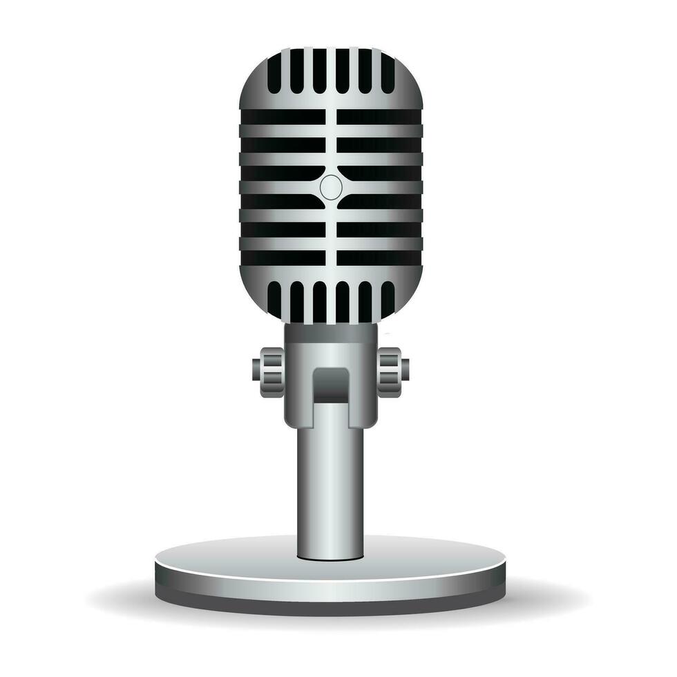 3d realistic microphone image, white background clipart illustration. vector