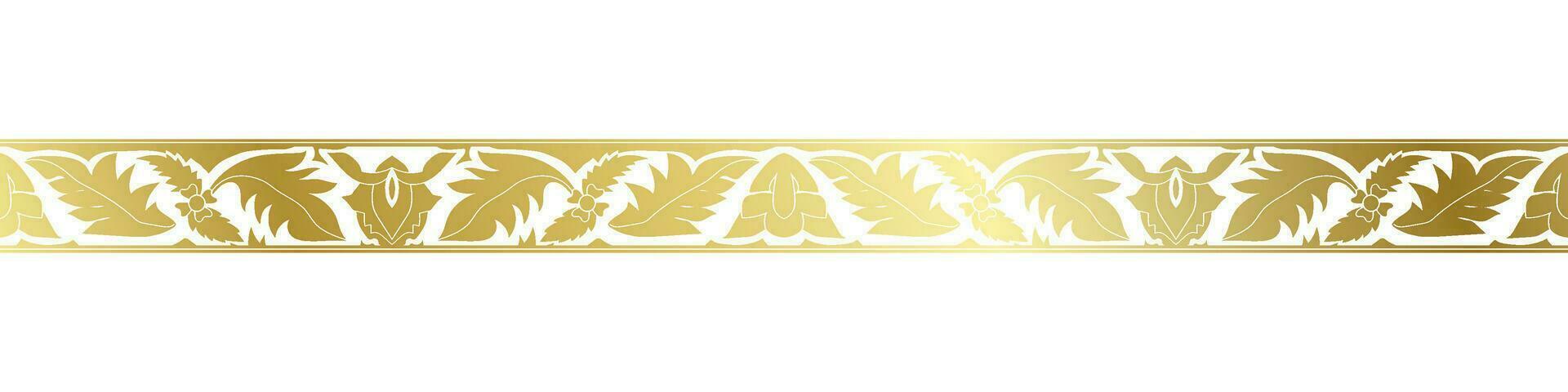 abstract floral border seamless golden paper border woodcarving decorative pattern vector