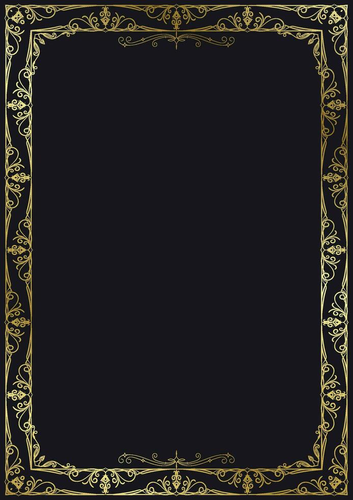 vintage gold border. Border frame with royalty ornaments on white background. vector