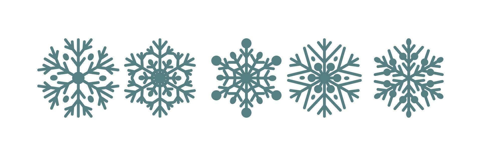 Vector Christmas Snowflake Illustration Set
