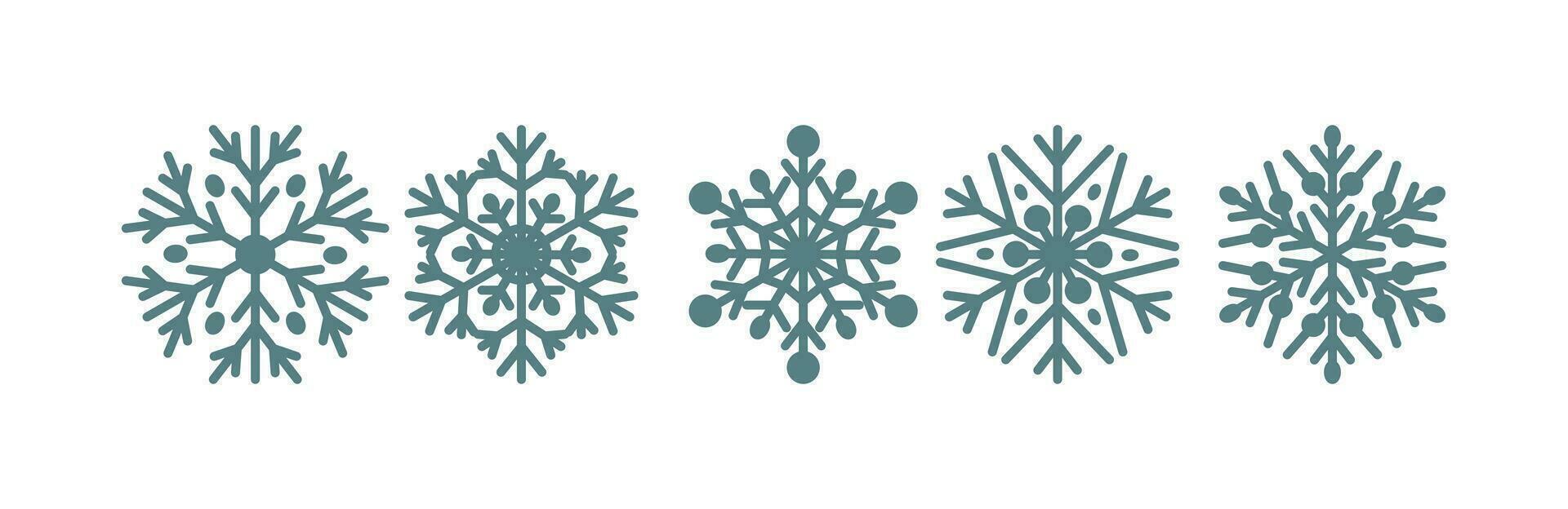 Vector Christmas Snowflake Illustration Set