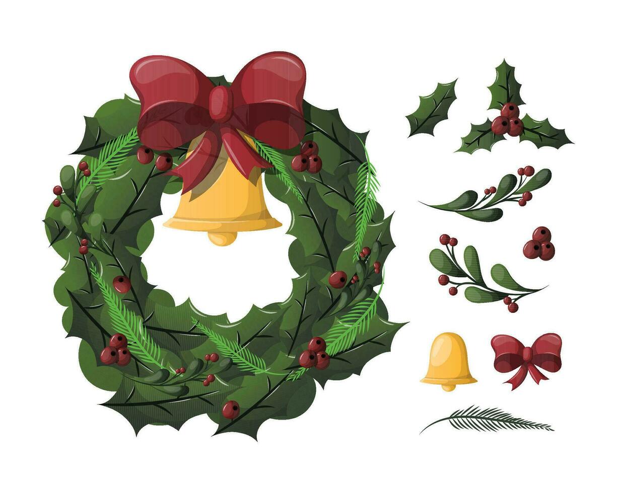 Vector Christmas Crown Element Illustration