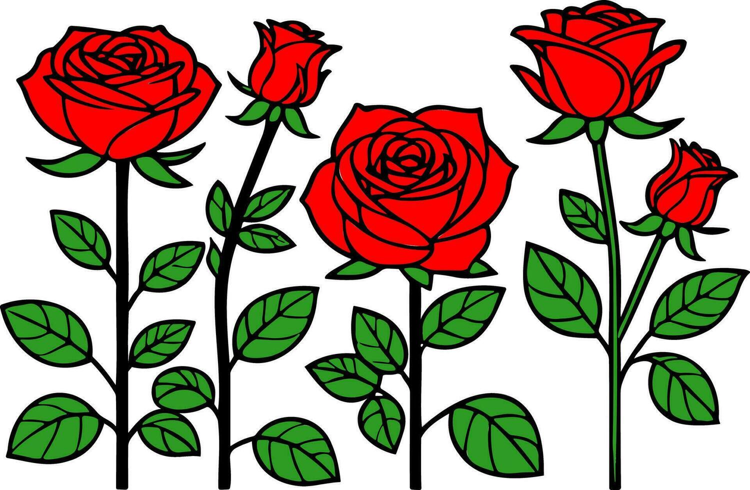 Roses background doodle artwork vector