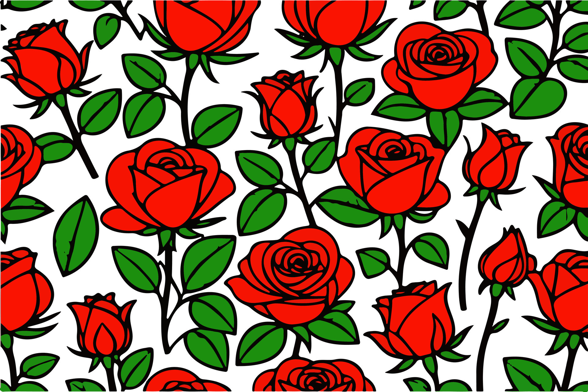 Roses background doodle artwork 36024420 Vector Art at Vecteezy