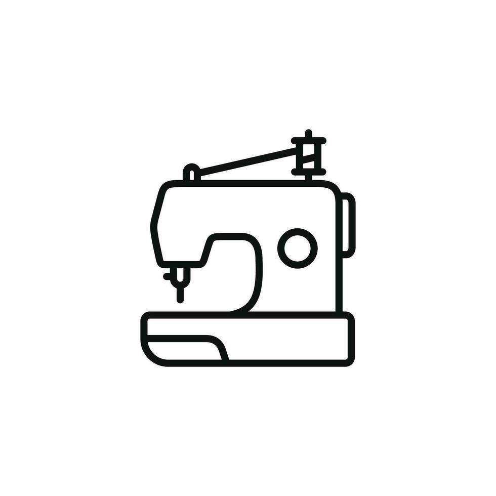 Sewing machine line icon isolated on white background vector