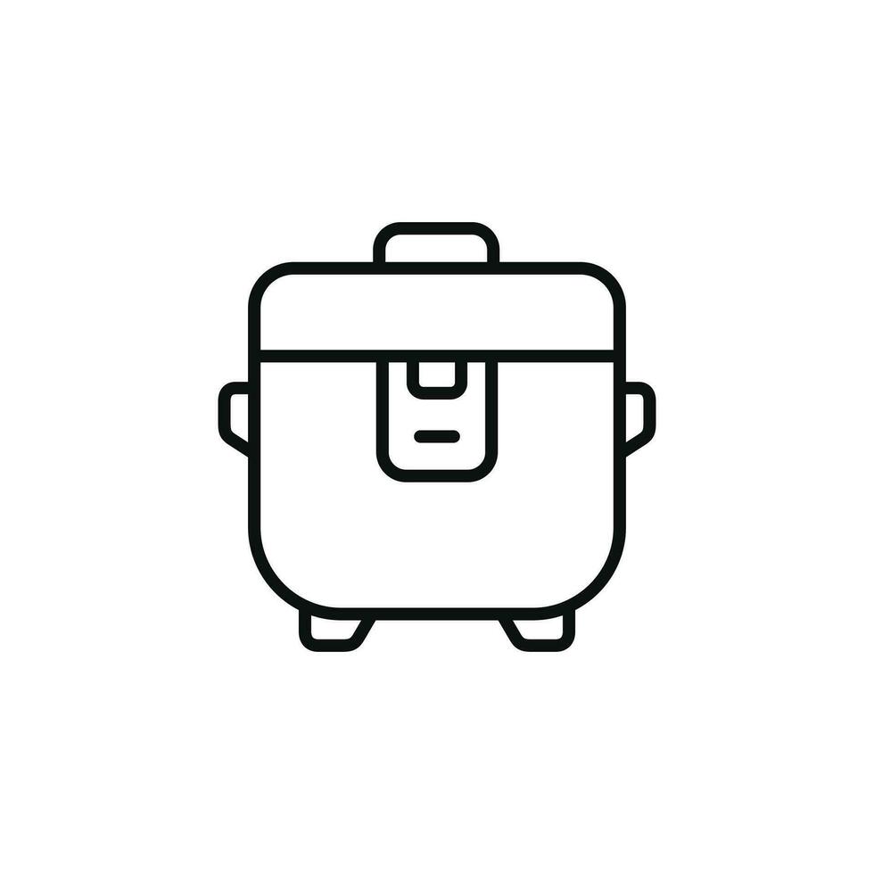 Rice cooker line icon isolated on white background vector