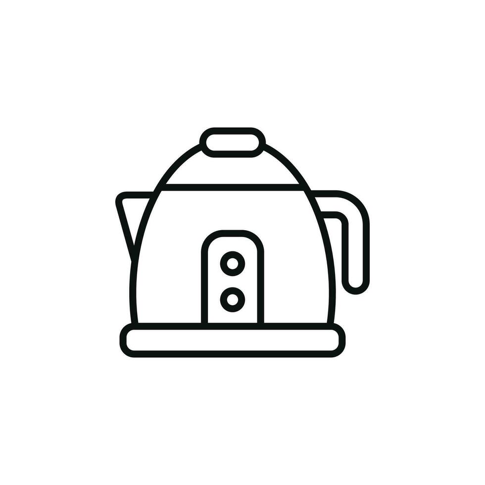 Electric kettle line icon isolated on white background vector