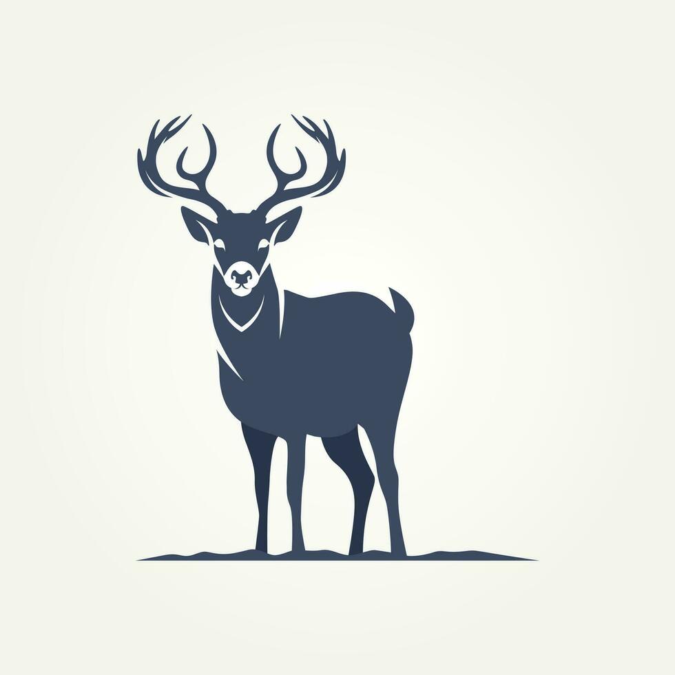 aislado salvaje ciervo icono logo modelo vector ilustración diseño