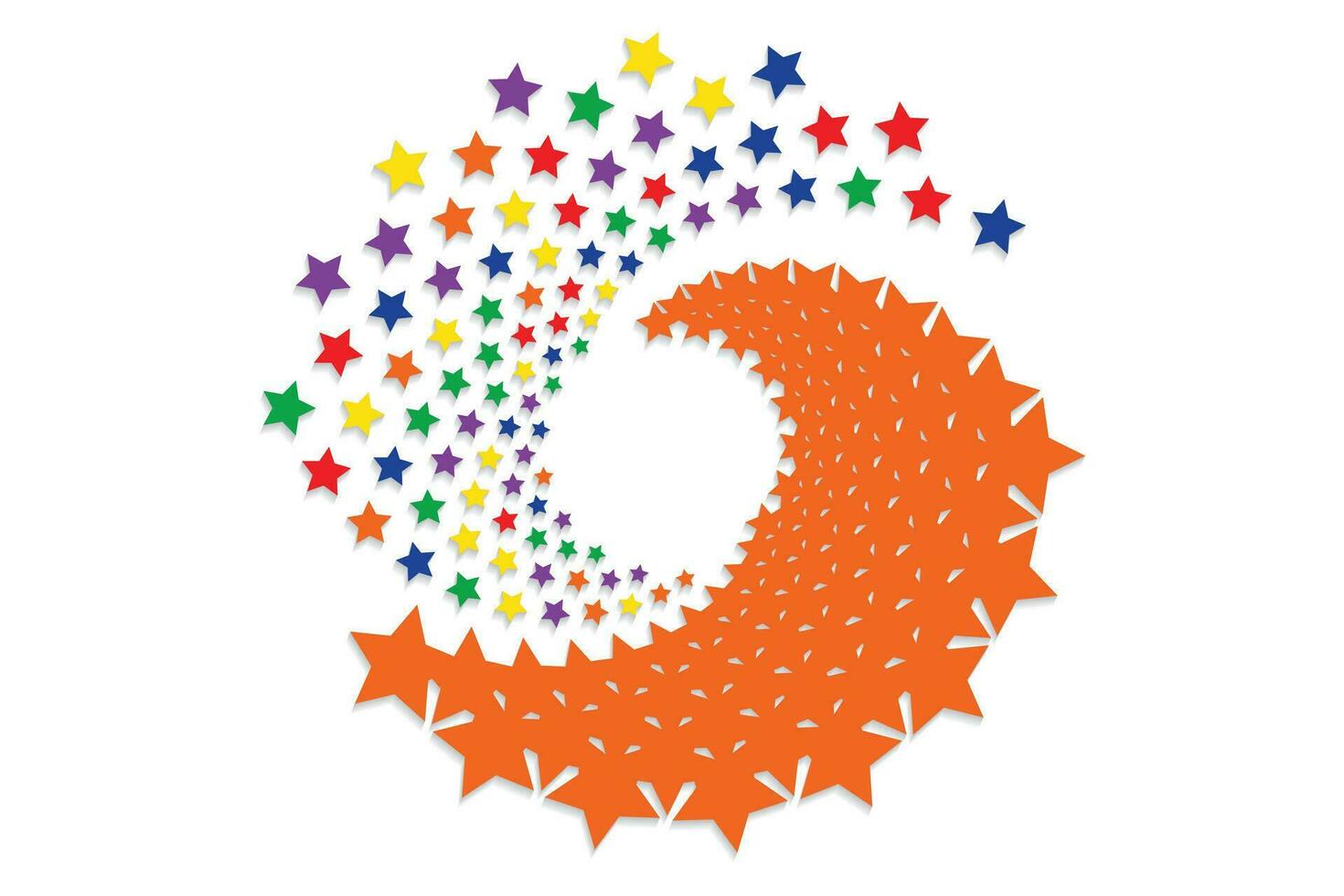 Colorful spiral swirl halftone dot background vector