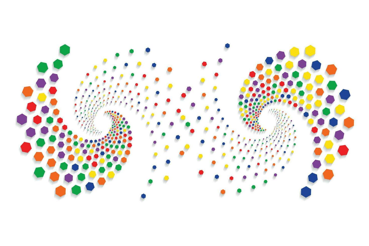 Colorful spiral swirl halftone dot background vector