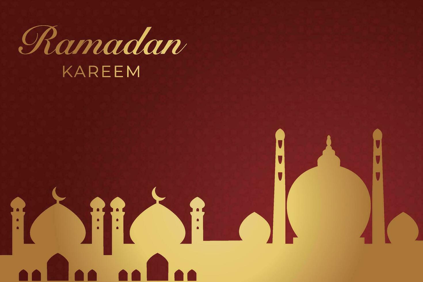 ramadan kareem greeting card with golden mosque vector