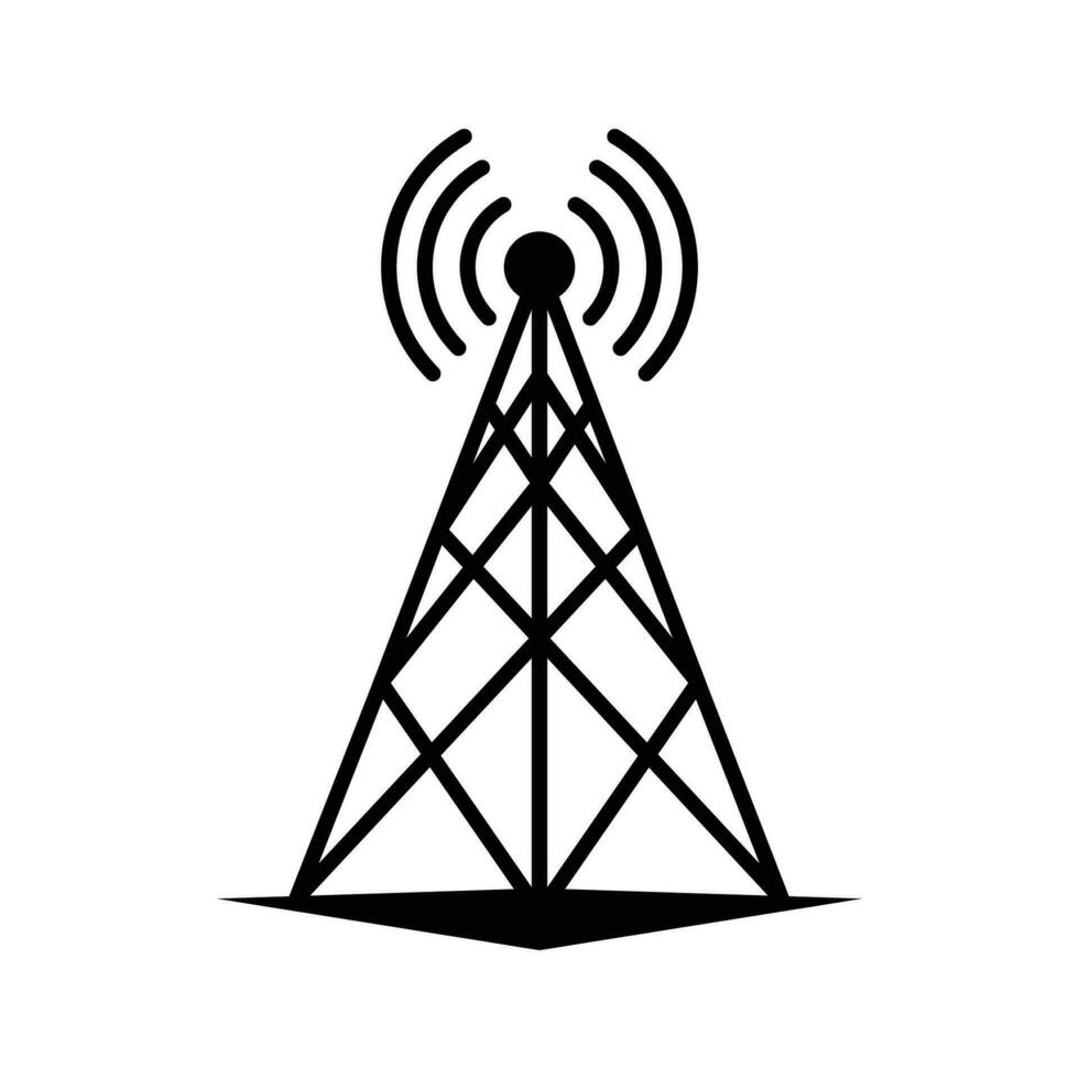 antenna tower icon design. telecommunication data network sign and symbol. vector