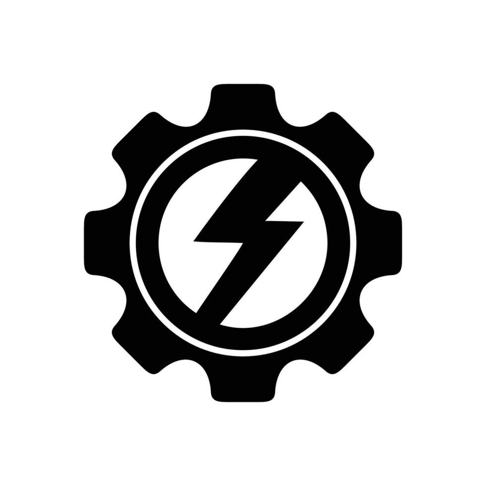 gear and flash icon design. energy production sign and symbol. vector
