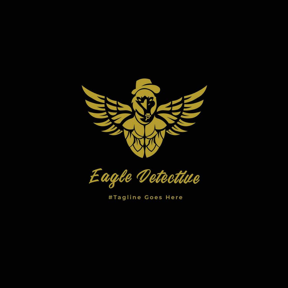 Graphic illustration with an eagle object with the concept of an eagle being detective and spying on its prey can be used for logos or clothing designs. vector