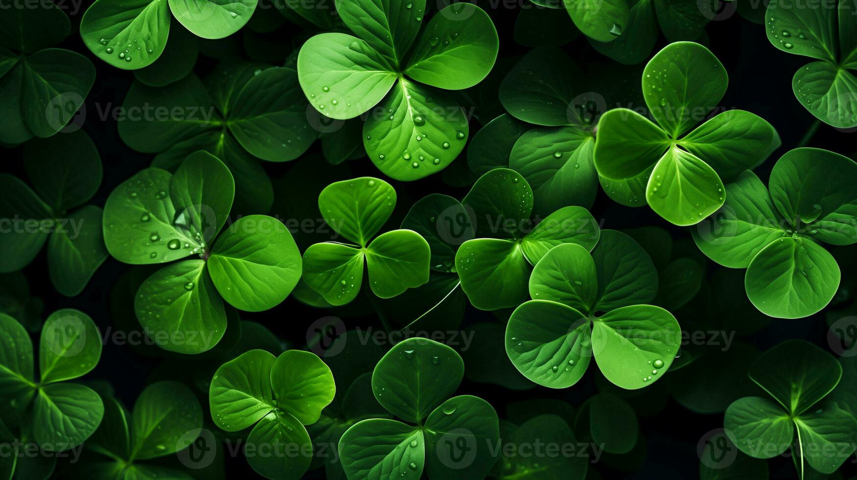 AI generated Background of clover leaves for St. Patrick's Day photo