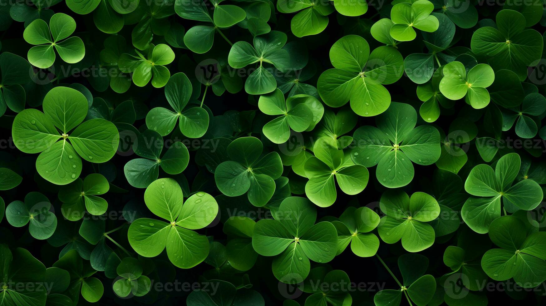 AI generated Background of clover leaves for St. Patrick's Day photo