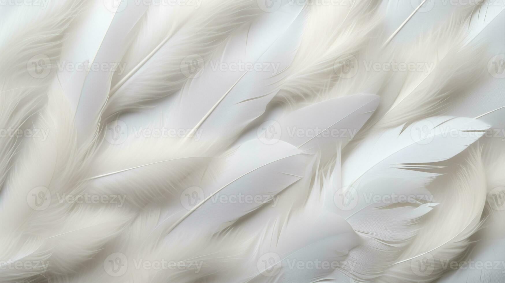 AI generated white feathers delicate backgrounds, top view photo