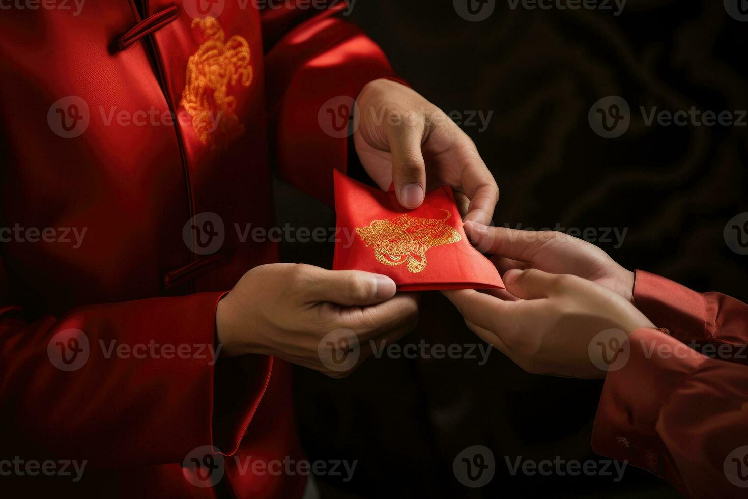 AI generated a lucky red packet for person in Chinese New year. AI generative photo