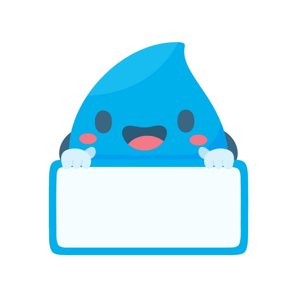 Cute water drop cartoon characters in various poses Providing knowledge to reduce water use vector